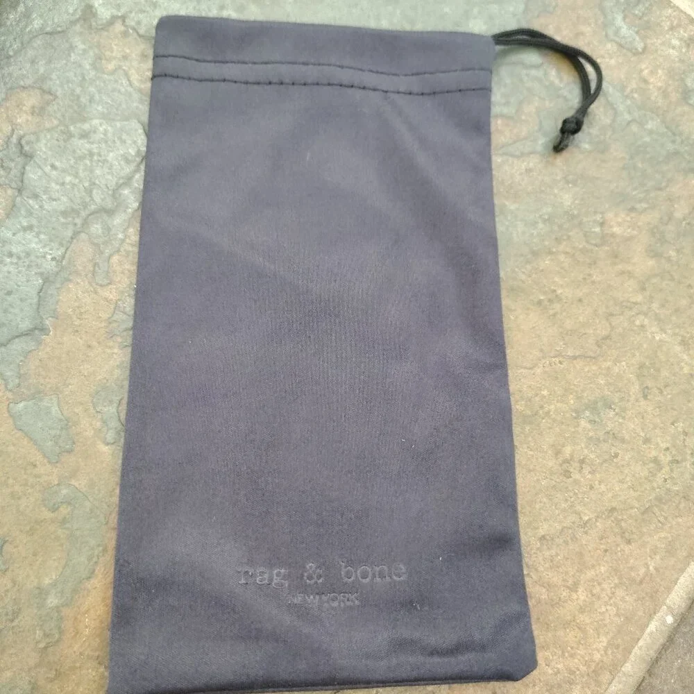 New rag&bone Black Leather Sunglasses Case with dust bag